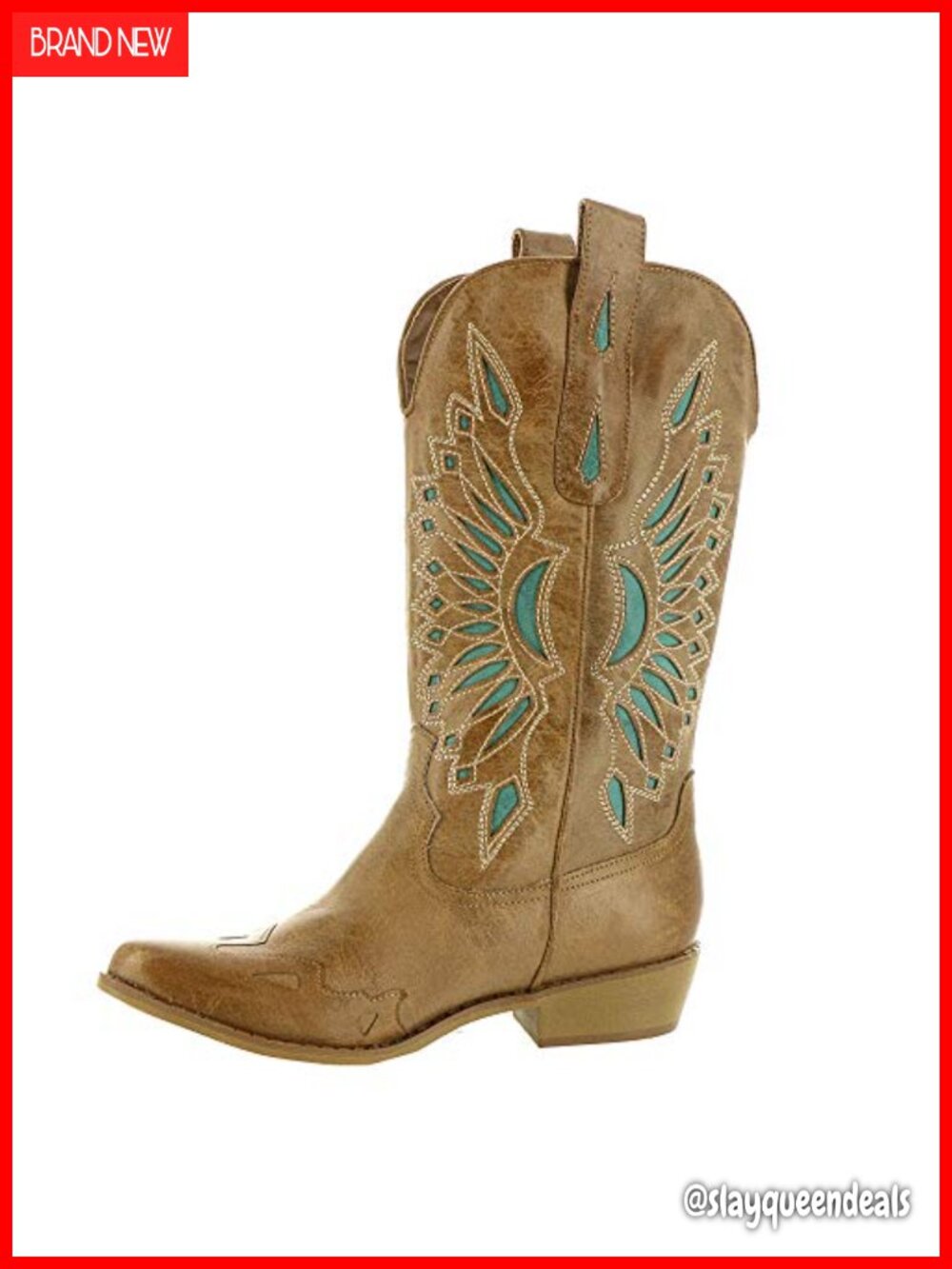 Women's Hand Tooled Leather Chelsea Mid Calf Boots Pointed Toe Block Heel